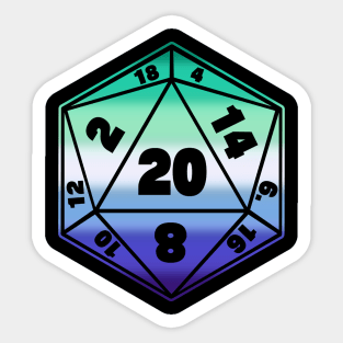 D20 Pride Flag Dice Sticker